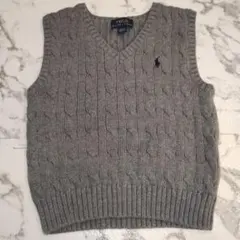 POLO Ralph Laurenケーブルニットベスト 100cm グレー