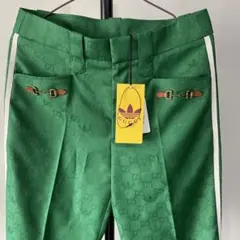 J7352新品グッチ×アディダス サイドラインジャージーベルテッドパンツ