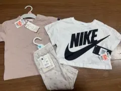 NIKEロゴ入りTシャツ　POLOTシャツ　パンツ　女の子９０センチ
