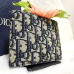 ✨極美品　現行　付属品完備✨ディオール　二つ折り　オブリーク　トロッター柄