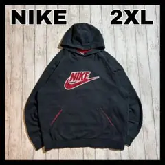 NIKE スウェットパーカー　プルオーバー　スウォッシュ　刺繍ビッグロゴ　2XL