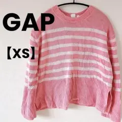 GAP ギャップ コットン100% ボーダーニット ピンク XS