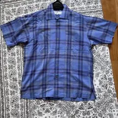 PIERRE BALMAIN 半袖シャツ M 青系チェックのサムネイル