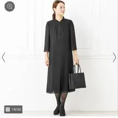 新品タグ付き SOIR BENIR 洗える/フリルカラー フォーマルワンピース