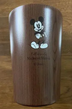 ★未使用★【ディズニー】ミッキーマウス ステンレスタンブラー 木目調★