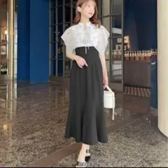 新品】マーキュリーデュオ シアーチェックラックフリル半袖ワンピース 