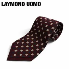 LAYMOND UOMO ネクタイ ボルドー チェック柄