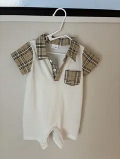 ロンパース 6-9M チェック柄