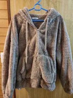 OLIVE des OLIVE フリースフードジャンパー ブラウンのサムネイル