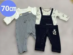 【美品】長袖 ミッキー スヌーピー カバーオール 70 2点セット