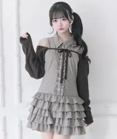 Belle Charme Nosleeve Frill Onepiece グレー - メルカリ