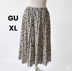 ジーユー GU 小花柄 ロングスカート XL アイボリー 総柄 ウエストゴムのサムネイル