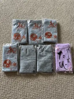 たび　足袋　靴下　ソックス　グレー　パープル　7足セット　男女兼用　フリーサイズ