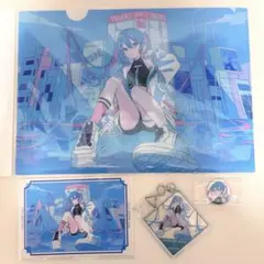 初音ミク 秋葉原 愛三電機 クリアファイル ポストカード アクキー 缶バッジ