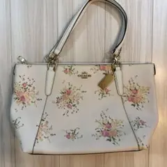 COACH 花柄トートバッグ ホワイト