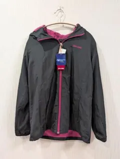 【新品タグ付】SPALDING 裏フリース パーカー L 黒×ピンク 防寒