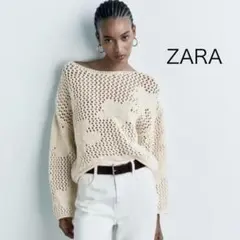 ZARA☆フラワーデザイン ニットセーター