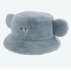 ディズニー　ファンキャップ　ミッキー耳付き水色帽子　バケハ　ディズニーリゾート