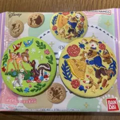 ディズニー刺繍缶バッジ　美女と野獣　バンビ2個セット