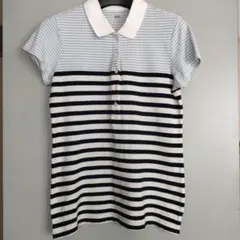 UNIQLO ストライプ 半袖 ポロシャツ L