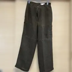 オリーブグリーン 薄手ワイドパンツのサムネイル