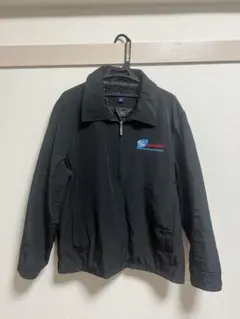 ナイロンジャケット ブラック刺繍ロゴ