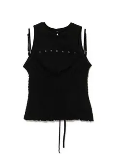 andmary Ami shirring logo tops black - メルカリ