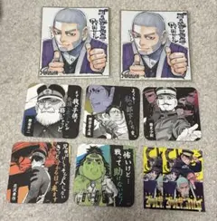 ゴールデンカムイ コースター5枚 ステッカー2枚 色紙イラストカード2枚