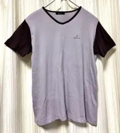 【COMME CA ISM】コムサイズム バイカラー Vネック 半袖Tシャツ Mのサムネイル
