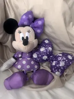 紫 ミニー キーホルダー リボン セット