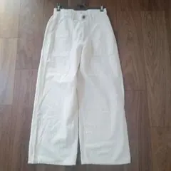 samansaMos2ホワイトカジュアルパンツ サイズMウエストゴム入り