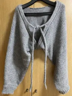 セレクトモカ グレー クロップドニット カーディガン グレー 2way Fサイズ