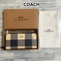 ちこ様専用 COACH コーチ 長財布 ウォレット チェック ラウンドファスナー