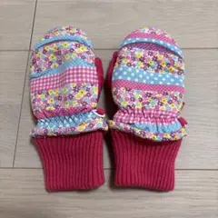 キッズ用花柄ミトン手袋