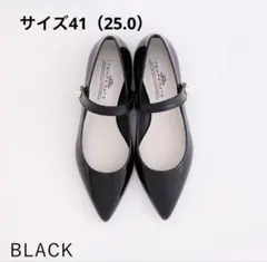 テンパレイトブラック レインシューズ　ストラップ　ポインテッドパンプス　美品
