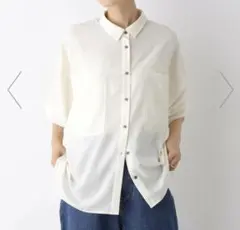 美品】Healthy DENIM スリーブレスワークシャツ オーバー ホワイト 