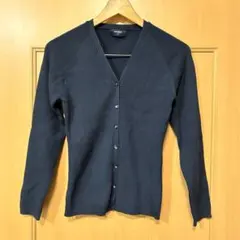 ユニクロ　ネイビーリブ編み　長袖カーディガン