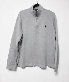 POLO ハーフジップ スウェット グレー