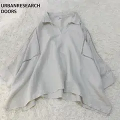 アーバンリサーチ ドアーズ リネン レーストリミング プルオーバー シャツ