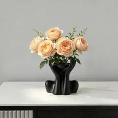 花瓶 一輪挿し 陶器 フラワーベース 半艶消し モダン シンプル 黒