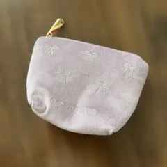 GELATO PIQUE ベロア調 リボン刺繍 ポーチ　美品のサムネイル