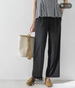 アーバンリサーチ　強撚スムースストレートパンツ　ブラック　黒　36