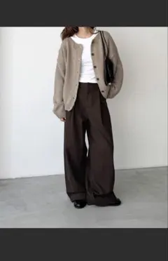 CANAL JEAN El marアルパカ混クルーネックカーディガン