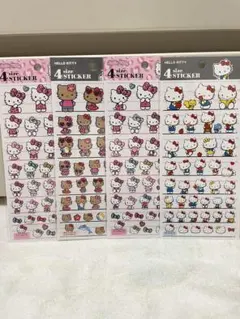 ハローキティ　4サイズステッカー　４枚セット 日焼けキティ