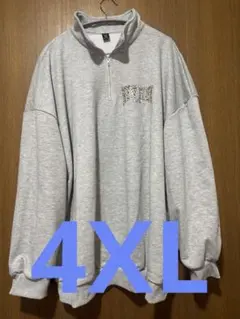 レディース 大きいサイズ ハーフジップスウェット