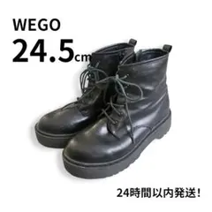 WEGO ウィゴー 厚底ブーツ 6ホール ブラック L 24.5　レースアップのサムネイル