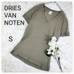 DRIES VAN NOTEN Vネック パッチ Tシャツ 無地 オリーブ Sのサムネイル