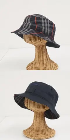 BURBERRY】バーバリー リバーシブル ハット ノバチェック 黒 M - メルカリ