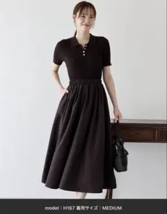 美品　ポロニットドッキングワンピースのサムネイル