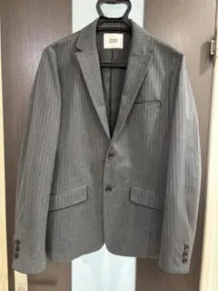 TAKEO KIKUCHI グレー ストライプ テーラードジャケット